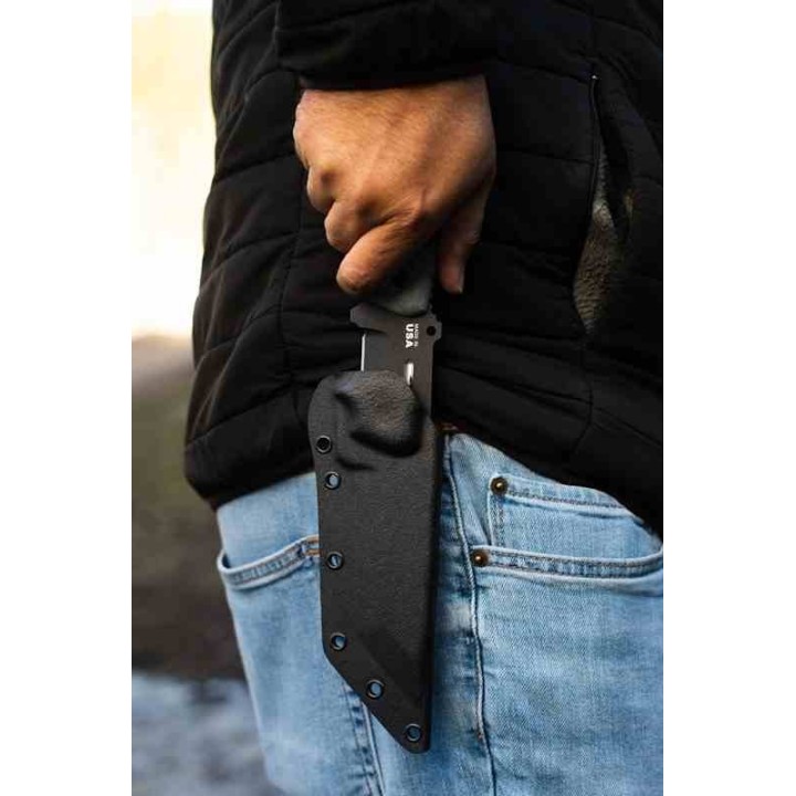 Couteau Tops Steel Eagle Tanto Lame Acier Carbone 1095 Manche Micarta Etui Kydex Made USA TPSE105F - Livraison Gratuite