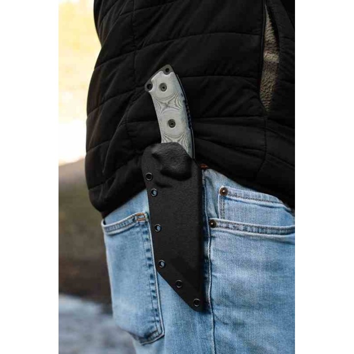 Couteau Tops Steel Eagle Tanto Lame Acier Carbone 1095 Manche Micarta Etui Kydex Made USA TPSE105F - Livraison Gratuite