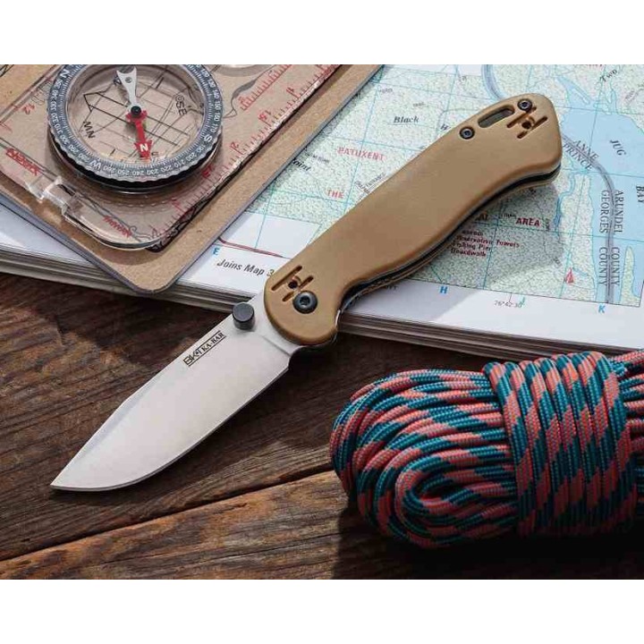 Couteau KA-BAR BK41 Becker Mini Lame Acier D2 Manche Tan GFN Linerclock Clip BKR41 - Livraison Gratuite