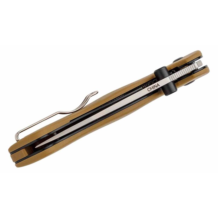 Couteau KA-BAR BK41 Becker Mini Lame Acier D2 Manche Tan GFN Linerclock Clip BKR41 - Livraison Gratuite