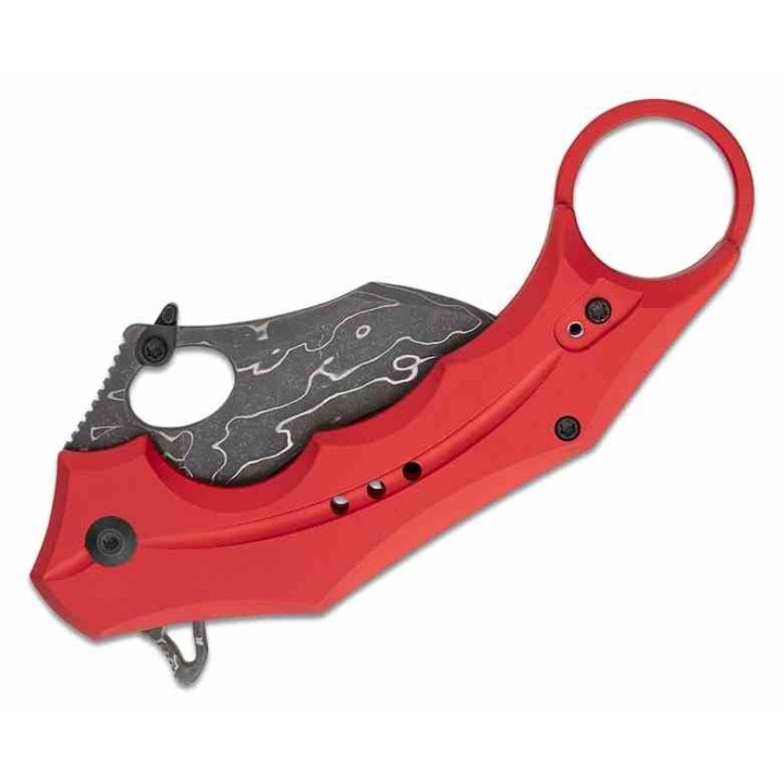 Couteau CIVIVI Knives Incisor II Red Karambit Lame Acier Damas Manche Aluminum IKBS Clip C16016BDS1 - Livraison Gratuite