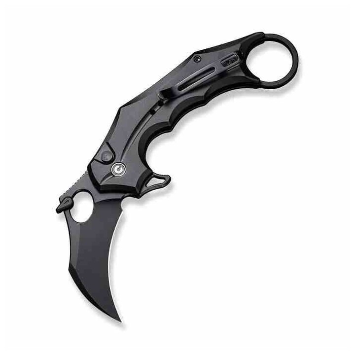 Couteau CIVIVI Incisor II Black Karambit Lame Acier Nitro-V Manche Alum IKBS Button Lock Clip CIVC16016B1 - Livraison Gratuite