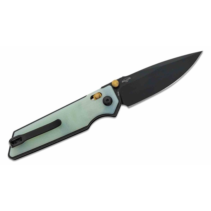 Couteau Real Steel Sacra Jade Lame Acier K110 Black Manche G10 Handles Slider Clip RS7711NB - Livraison Gratuite