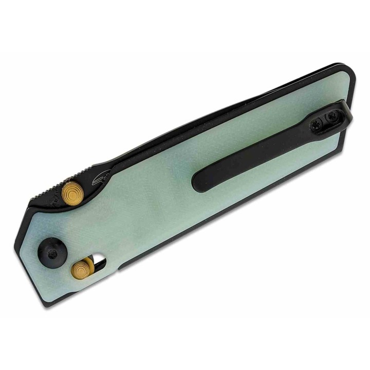 Couteau Real Steel Sacra Jade Lame Acier K110 Black Manche G10 Handles Slider Clip RS7711NB - Livraison Gratuite