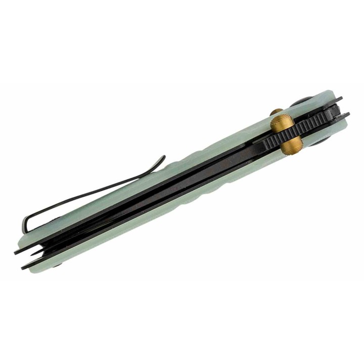 Couteau Real Steel Sacra Jade Lame Acier K110 Black Manche G10 Handles Slider Clip RS7711NB - Livraison Gratuite