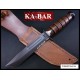 Couteau Ka-bar Short Acier Carbone 1095 Manche Cuir Kabar Made In USA KA1261 - LIvraison Gratuite