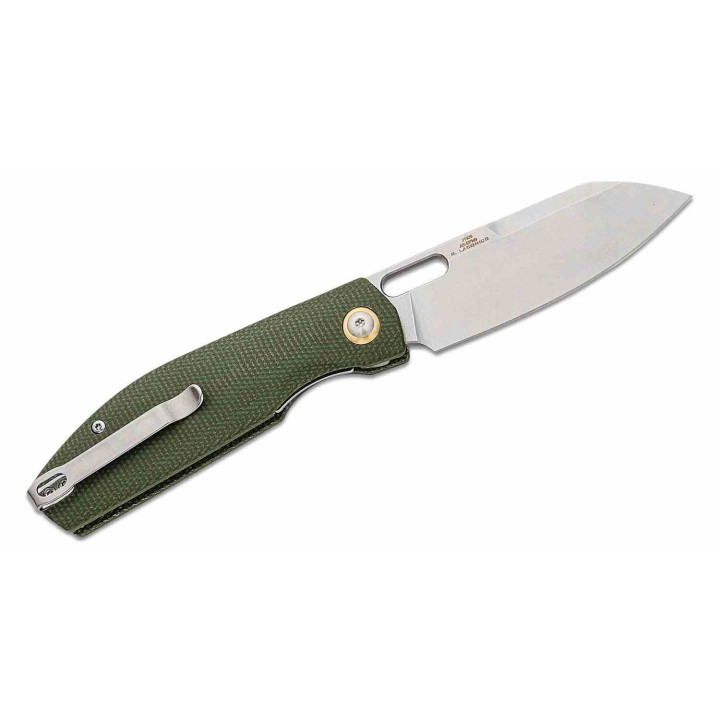 Couteau CJRB Ekko Green Lame Sheepsfoot Acier AR-RPM9 Manche Micarta IKBS LinerLock Clip J1929MGN - Livraison Gratuite