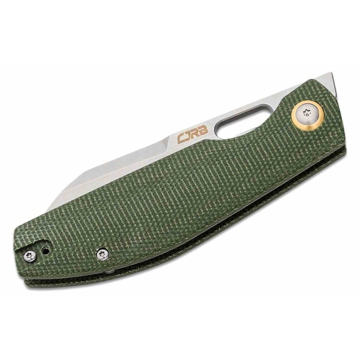 Couteau CJRB Ekko Green Lame Sheepsfoot Acier AR-RPM9 Manche Micarta IKBS LinerLock Clip J1929MGN - Livraison Gratuite