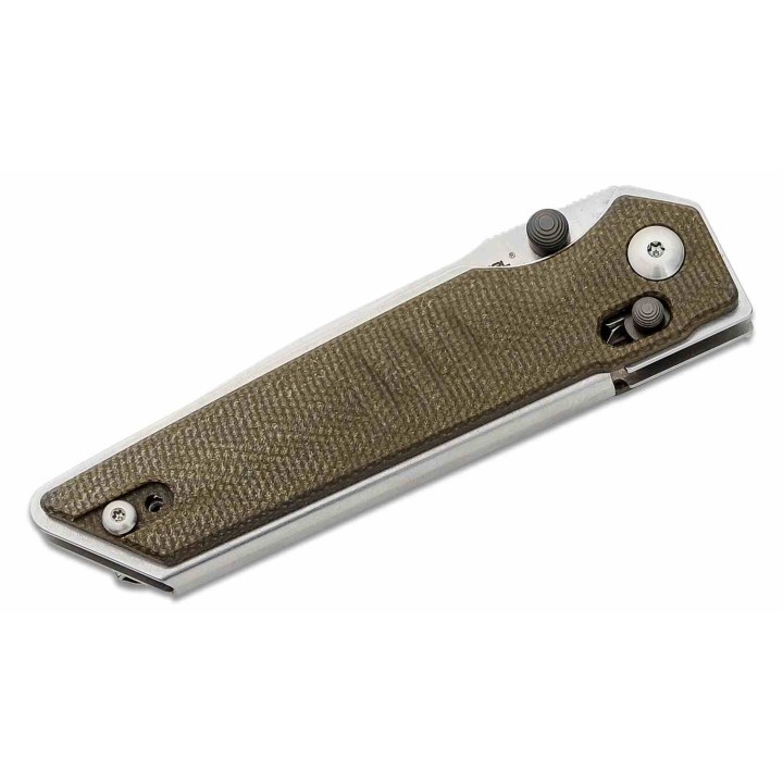Couteau Real Steel Sacra Green Lame Acier K110 Stonewash Manche Micarta Slider Clip RS7711G - Livraison Gratuite