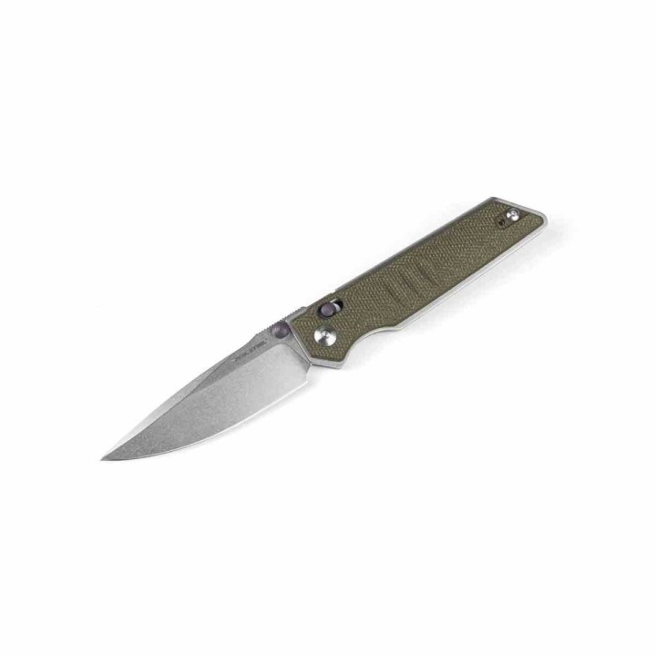 Couteau Real Steel Sacra Green Lame Acier K110 Stonewash Manche Micarta Slider Clip RS7711G - Livraison Gratuite