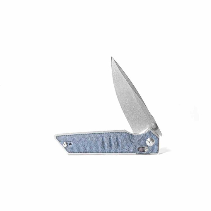 Couteau Real Steel Sacra Denim Lame Acier K110 Stonewash Manche Micarta Slider Clip  RS7711D - Livraison Gratuite