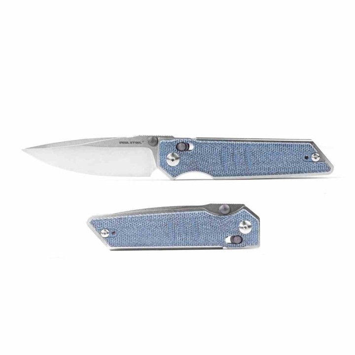 Couteau Real Steel Sacra Denim Lame Acier K110 Stonewash Manche Micarta Slider Clip  RS7711D - Livraison Gratuite