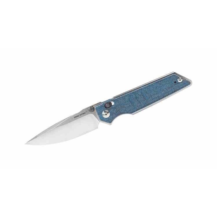 Couteau Real Steel Sacra Denim Lame Acier K110 Stonewash Manche Micarta Slider Clip  RS7711D - Livraison Gratuite