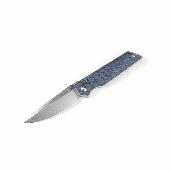 Couteau Real Steel Sacra Denim Lame Acier K110 Stonewash Manche Micarta Slider Clip  RS7711D - Livraison Gratuite