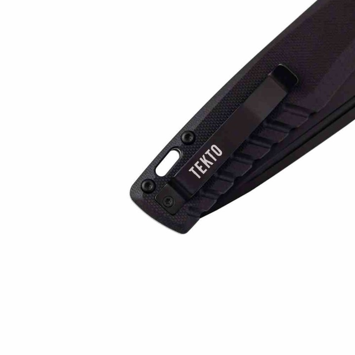 Couteau Tekto F3 Charlie Black Manche G10 Lame Acier D2 Black Clip Button Lock USA TKTF3GBKBK12 - Livraison Gratuite