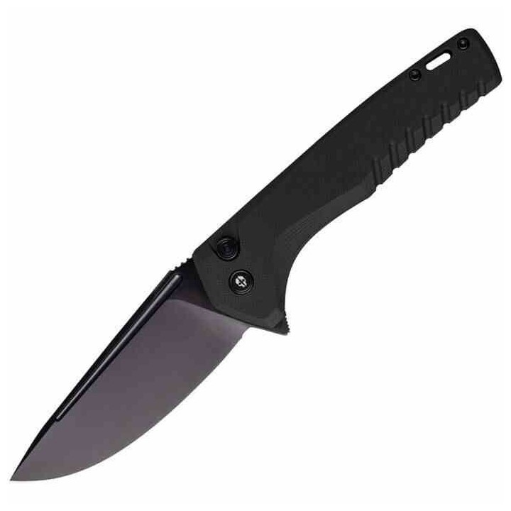 Couteau Tekto F3 Charlie Black Manche G10 Lame Acier D2 Black Clip Button Lock USA TKTF3GBKBK12 - Livraison Gratuite