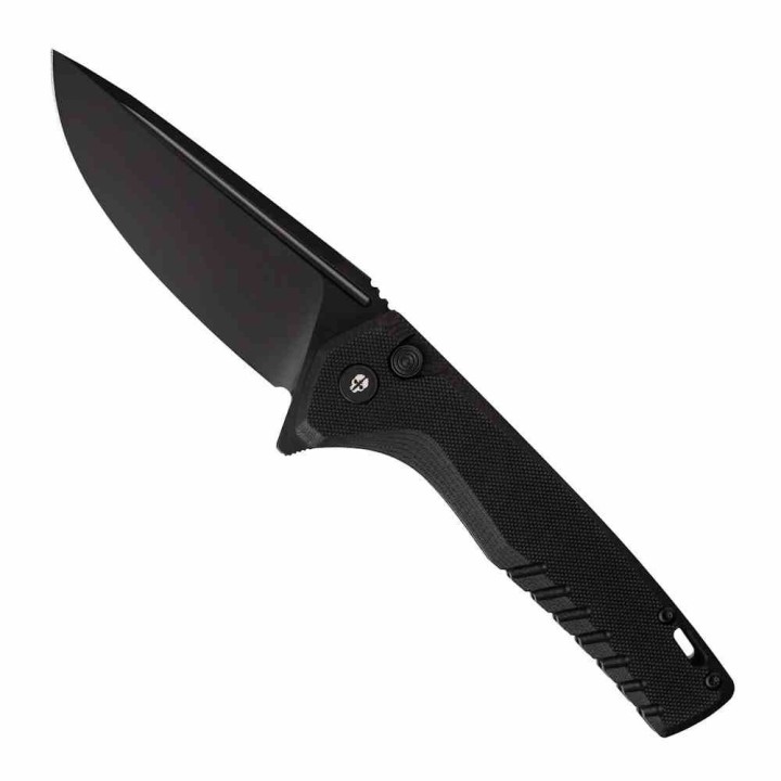 Couteau Tekto F3 Charlie Black Manche G10 Lame Acier D2 Black Clip Button Lock USA TKTF3GBKBK12 - Livraison Gratuite