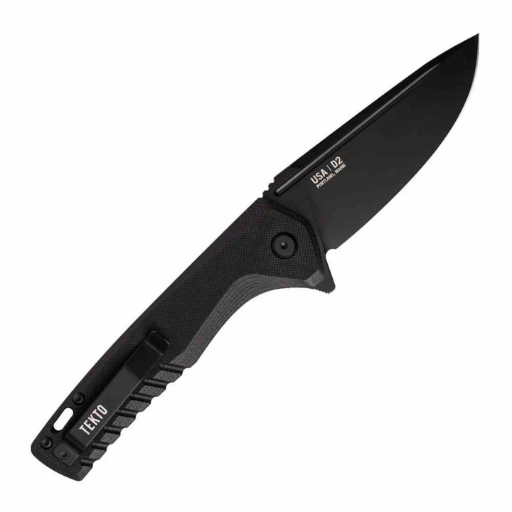 Couteau Tekto F3 Charlie Black Manche G10 Lame Acier D2 Black Clip Button Lock USA TKTF3GBKBK12 - Livraison Gratuite