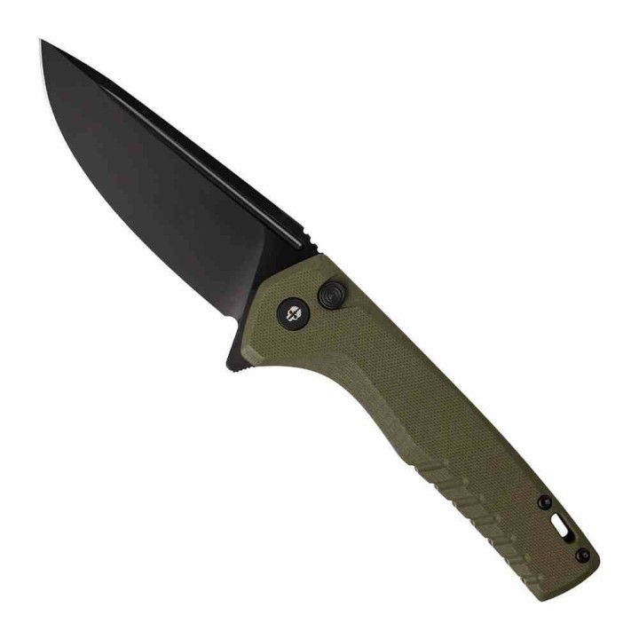 Couteau Tekto F3 Charlie Od Green Manche G10 Lame Acier D2 Black Clip Button Lock USA TKTF3GODBK1 - Livraison Gratuite