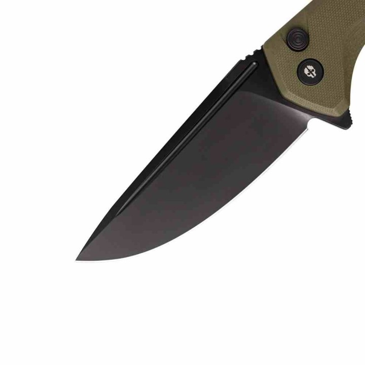 Couteau Tekto F3 Charlie Od Green Manche G10 Lame Acier D2 Black Clip Button Lock USA TKTF3GODBK1 - Livraison Gratuite