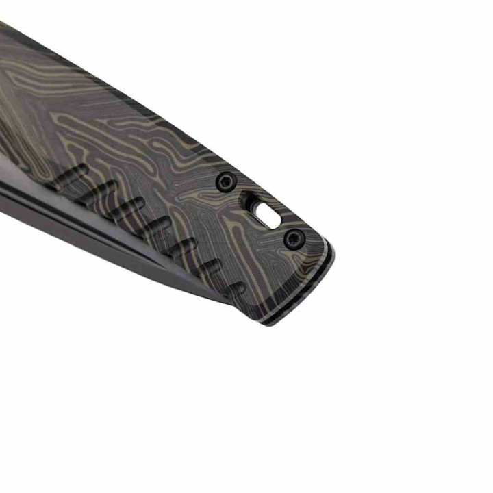 Couteau Tekto F3 Charlie Damascus Manche G10 Lame Acier D2 Black Clip Button Lock USA TKTF3GMXBK1 - Livraison Gratuite