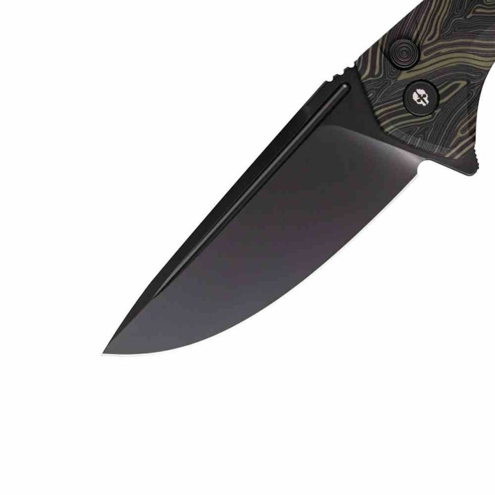 Couteau Tekto F3 Charlie Damascus Manche G10 Lame Acier D2 Black Clip Button Lock USA TKTF3GMXBK1 - Livraison Gratuite