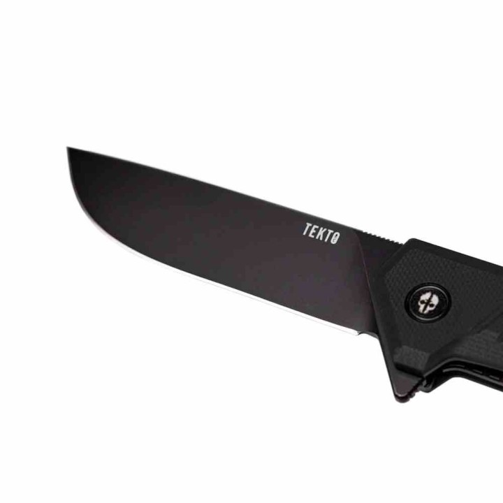 Couteau Tekto Knives F1 Alpha Black Lame Acier D2 Black Manche G10 Linerlock Clip USA TKTF1GBKBK1 - Livraison Gratuite