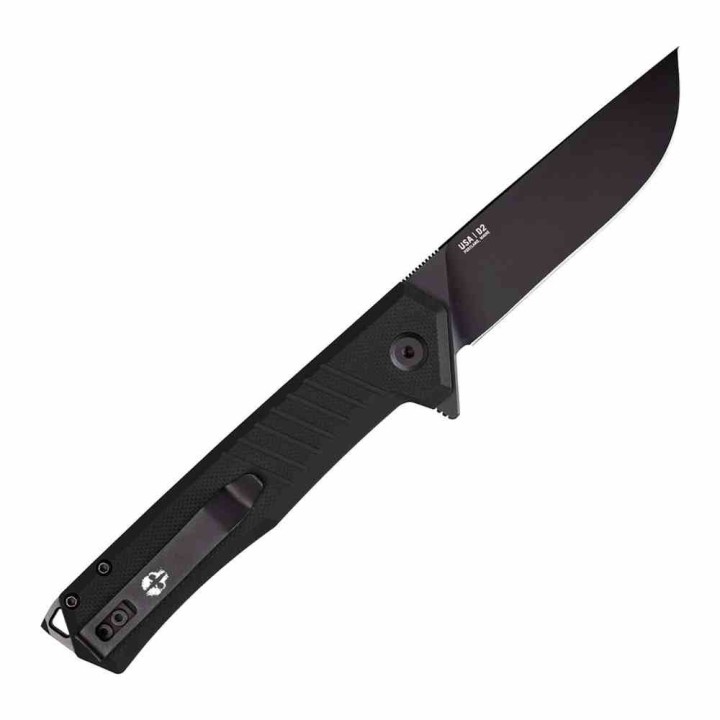 Couteau Tekto Knives F1 Alpha Black Lame Acier D2 Black Manche G10 Linerlock Clip USA TKTF1GBKBK1 - Livraison Gratuite