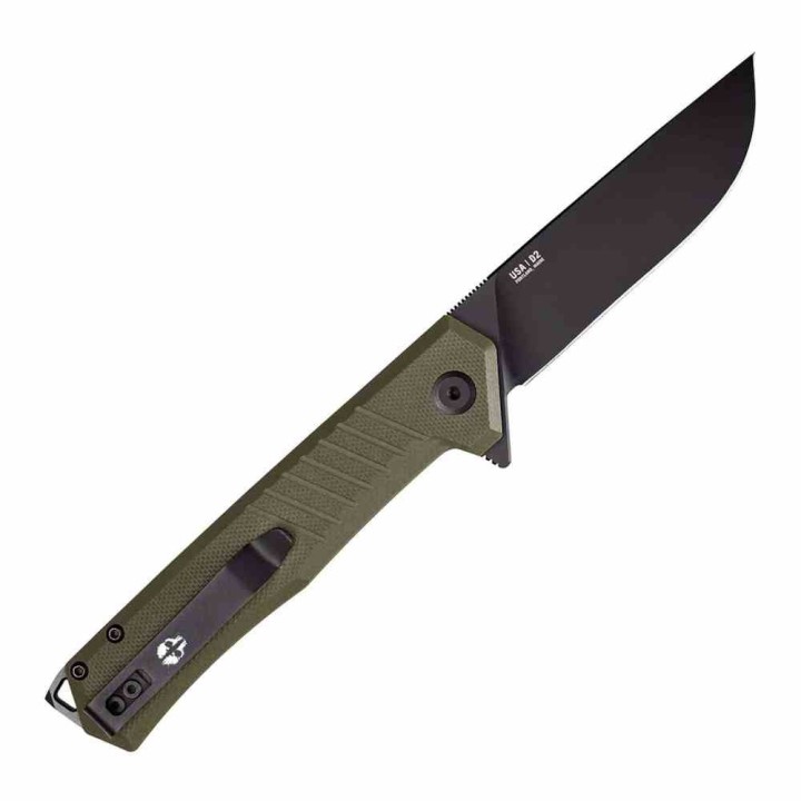 Couteau Tekto Knives F1 Alpha Od Green Lame Acier D2 Black Manche G10 Linerlock Clip USA TKTF1GODBK1 - Livraison Gratuite