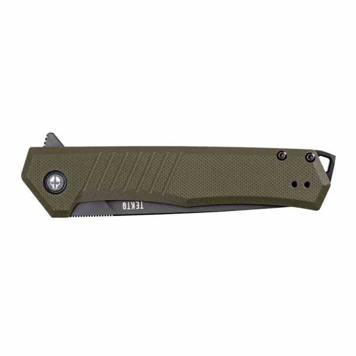 Couteau Tekto Knives F1 Alpha Od Green Lame Acier D2 Black Manche G10 Linerlock Clip USA TKTF1GODBK1 - Livraison Gratuite