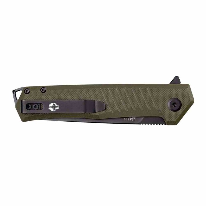 Couteau Tekto Knives F1 Alpha Od Green Lame Acier D2 Black Manche G10 Linerlock Clip USA TKTF1GODBK1 - Livraison Gratuite