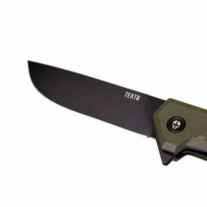 Couteau Tekto Knives F1 Alpha Od Green Lame Acier D2 Black Manche G10 Linerlock Clip USA TKTF1GODBK1 - Livraison Gratuite