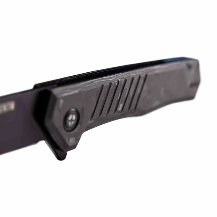 Couteau Tekto Knives F1 Alpha CF/Blue Lame Acier D2 Black Manche Fibre Carbone Clip USA TKTF1CBKBK1 - Livraison Gratuite