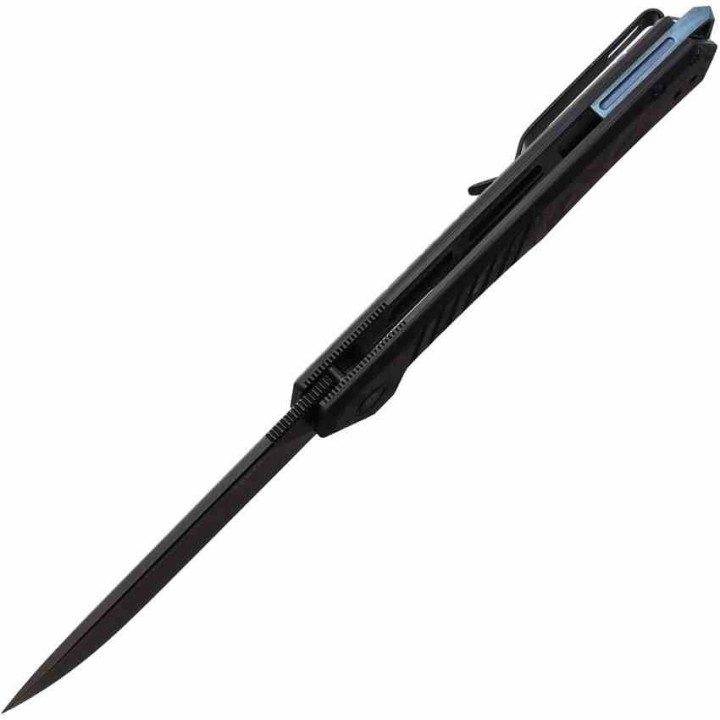 Couteau Tekto Knives F1 Alpha CF/Blue Lame Acier D2 Black Manche Fibre Carbone Clip USA TKTF1CBKBK1 - Livraison Gratuite