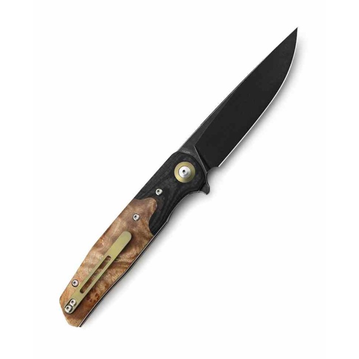 Couteau Bestech Ascot G10/Wood Lame Acier D2 IKBS Linerlock Clip BTKG19E - Livraison Gratuite