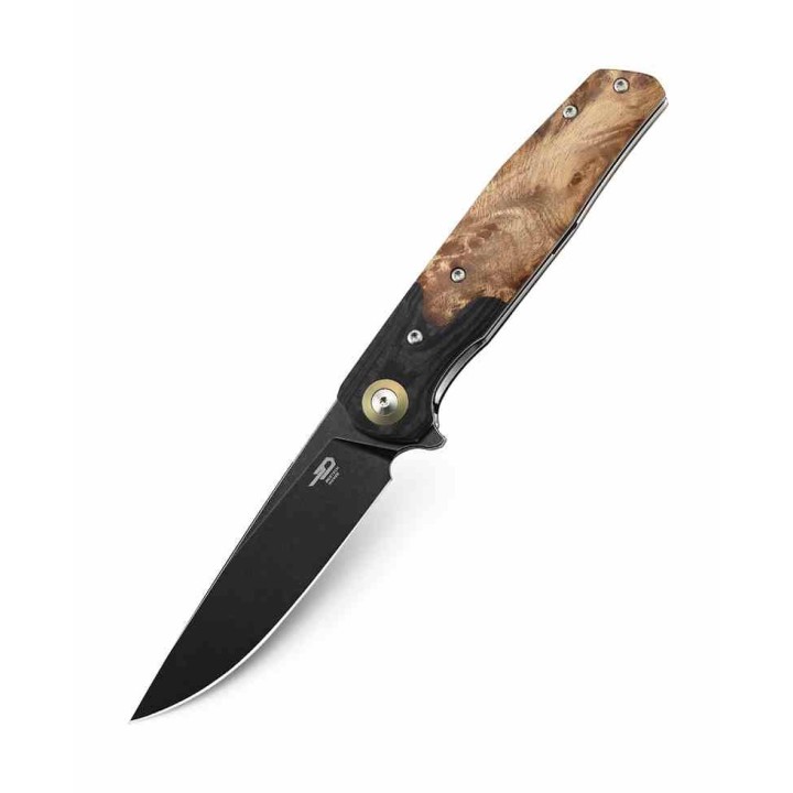 Couteau Bestech Ascot G10/Wood Lame Acier D2 IKBS Linerlock Clip BTKG19E - Livraison Gratuite