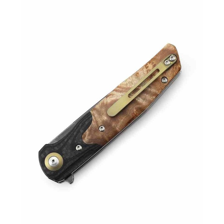 Couteau Bestech Ascot G10/Wood Lame Acier D2 IKBS Linerlock Clip BTKG19E - Livraison Gratuite
