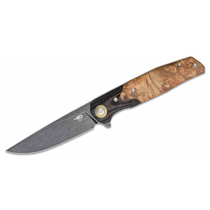 Couteau Bestech Ascot G10/Wood Lame Acier D2 IKBS Linerlock Clip BTKG19E - Livraison Gratuite