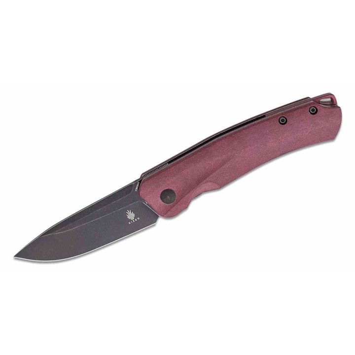 Couteau Kizer Agressor Burgundy Lame Acier CPM-3V Manche Richlite Linerlock Clip KIV3629A1 - Livraison Gratuite