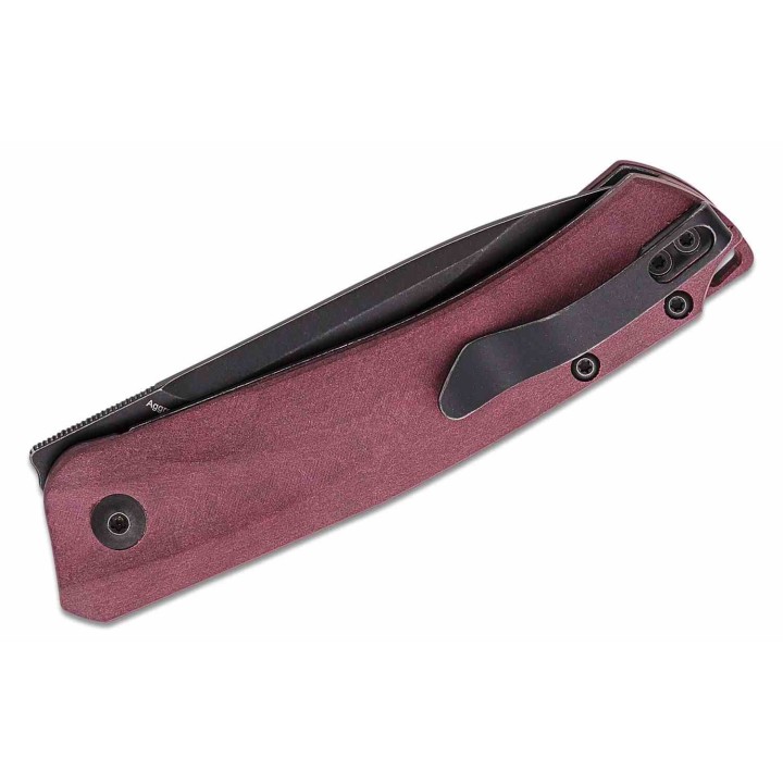 Couteau Kizer Agressor Burgundy Lame Acier CPM-3V Manche Richlite Linerlock Clip KIV3629A1 - Livraison Gratuite