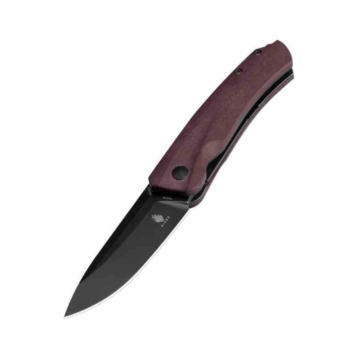 Couteau Kizer Agressor Burgundy Lame Acier CPM-3V Manche Richlite Linerlock Clip KIV3629A1 - Livraison Gratuite