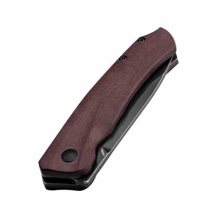 Couteau Kizer Agressor Burgundy Lame Acier CPM-3V Manche Richlite Linerlock Clip KIV3629A1 - Livraison Gratuite