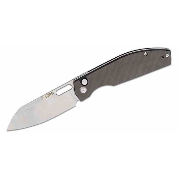 Couteau CJRB Ekko CF Lame Sheepsfoot Acier AR-RPM9 Manche Carbon Fiber IKBS Button Lock Clip J1929BCF - Livraison Gratuite