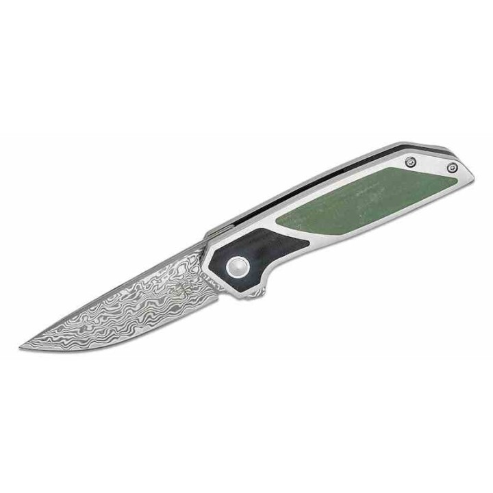 Couteau Begg Knives Diamici Black/Green Manche G-10 Lame Damas IKBS Linerlock Clip BG015M - Livraison Gratuite