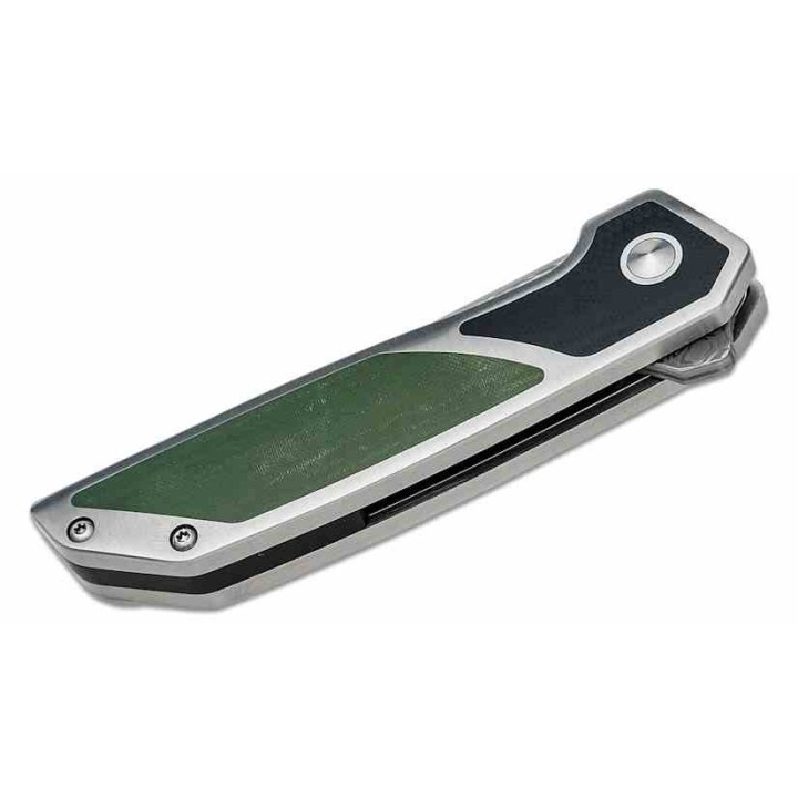 Couteau Begg Knives Diamici Black/Green Manche G-10 Lame Damas IKBS Linerlock Clip BG015M - Livraison Gratuite