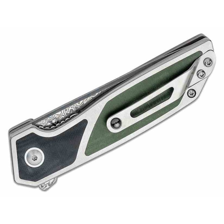 Couteau Begg Knives Diamici Black/Green Manche G-10 Lame Damas IKBS Linerlock Clip BG015M - Livraison Gratuite