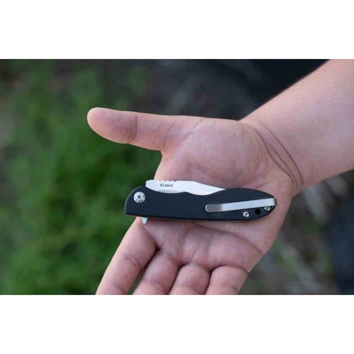 Couteau Tops MSF Black Lame Acier Elmax Manche G10 Linerlock Clip Made USA TPMSFB01 - Livraison Gratuite