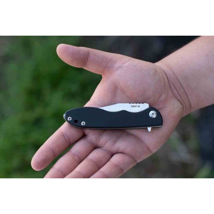Couteau Tops MSF Black Lame Acier Elmax Manche G10 Linerlock Clip Made USA TPMSFB01 - Livraison Gratuite