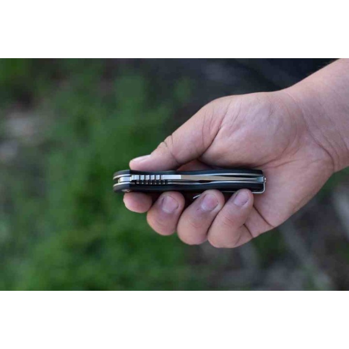 Couteau Tops MSF Black Lame Acier Elmax Manche G10 Linerlock Clip Made USA TPMSFB01 - Livraison Gratuite