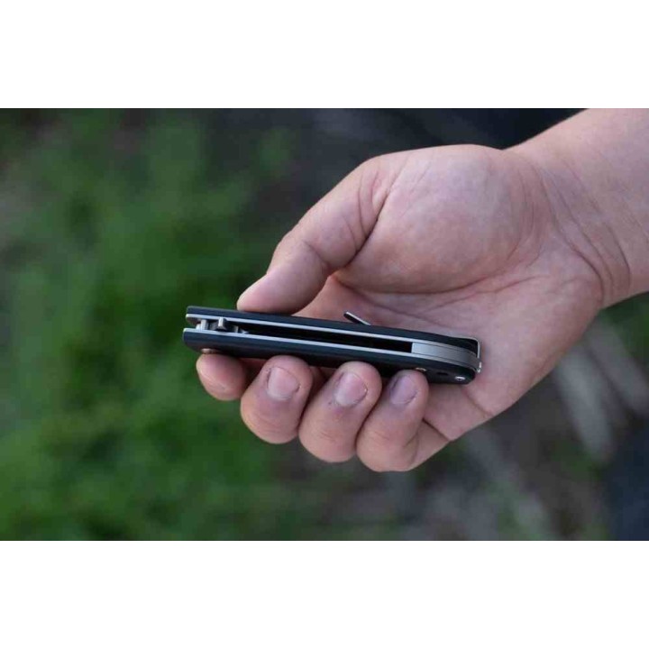 Couteau Tops MSF Black Lame Acier Elmax Manche G10 Linerlock Clip Made USA TPMSFB01 - Livraison Gratuite